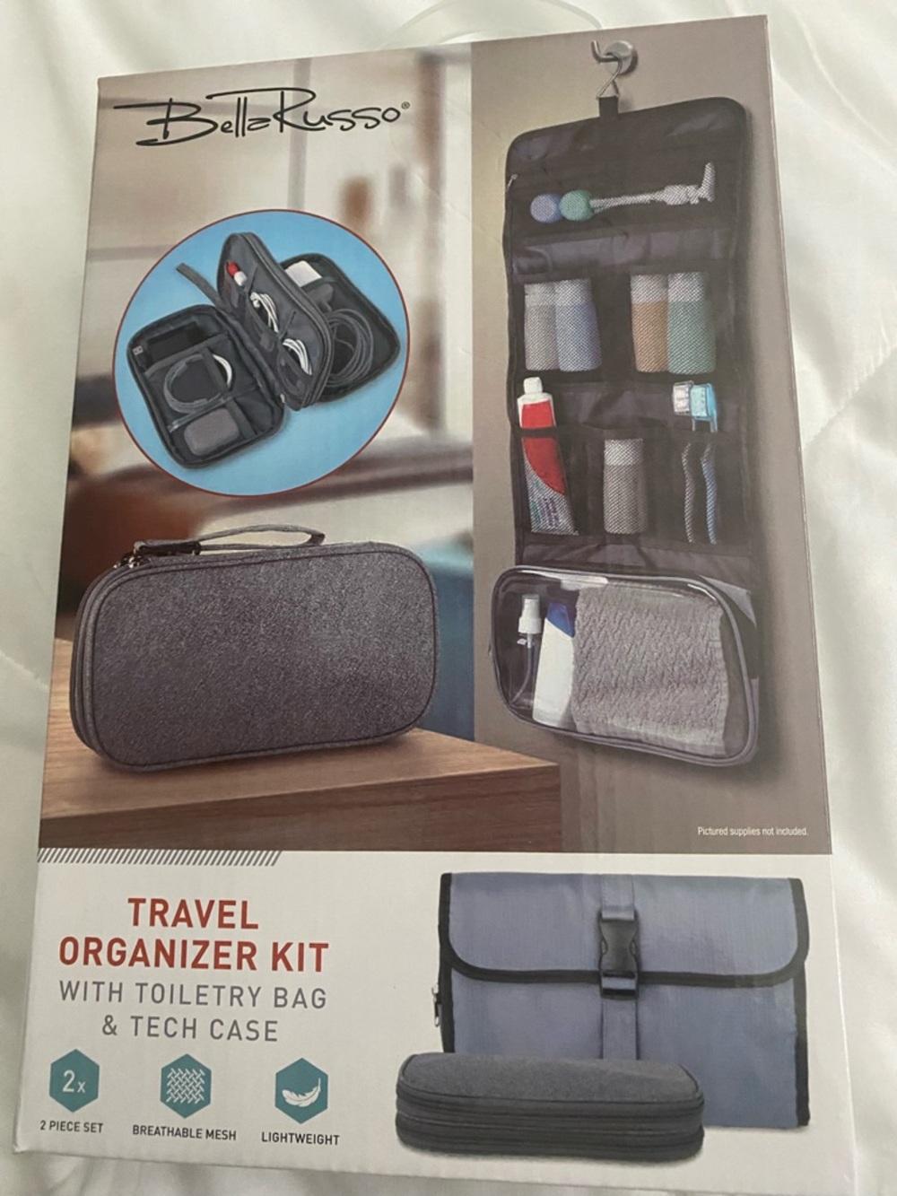 Travel Organizer Kit - Gray Travel Toiletry & Tech Case